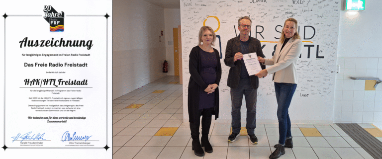 Ehre für langjähriges Engagement im Freien Radio Freistadt